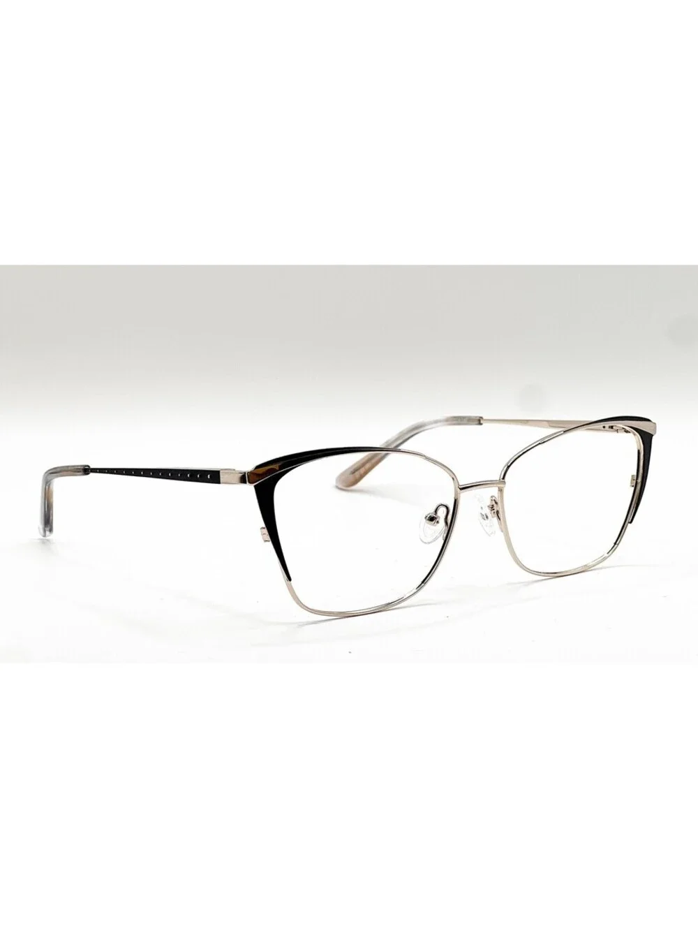 Nicole Miller Harman C01 Black Gold Cat Eye Authentic Eyeglass Frames 59-16-140